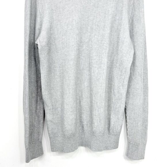 Michael Kors Gray Vertical Ribbed Knit Stretch Thermal Layering Sweater - Picture 8 of 11